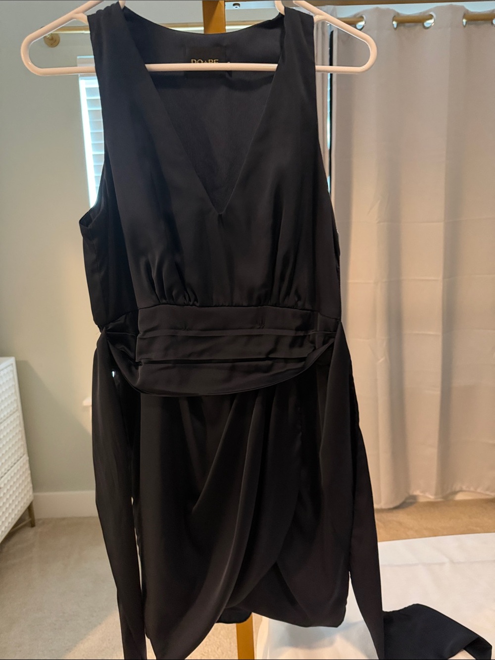 Sleeveless V-Neck Navy Wrap Dress